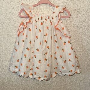 Rachel Zoe White and Orange Kids Dress with Fruit Pattern